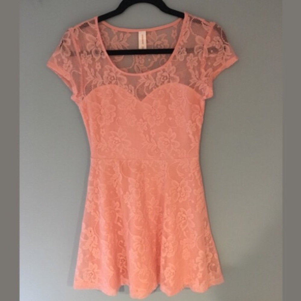 noboundaries pink lace sweetheart dress